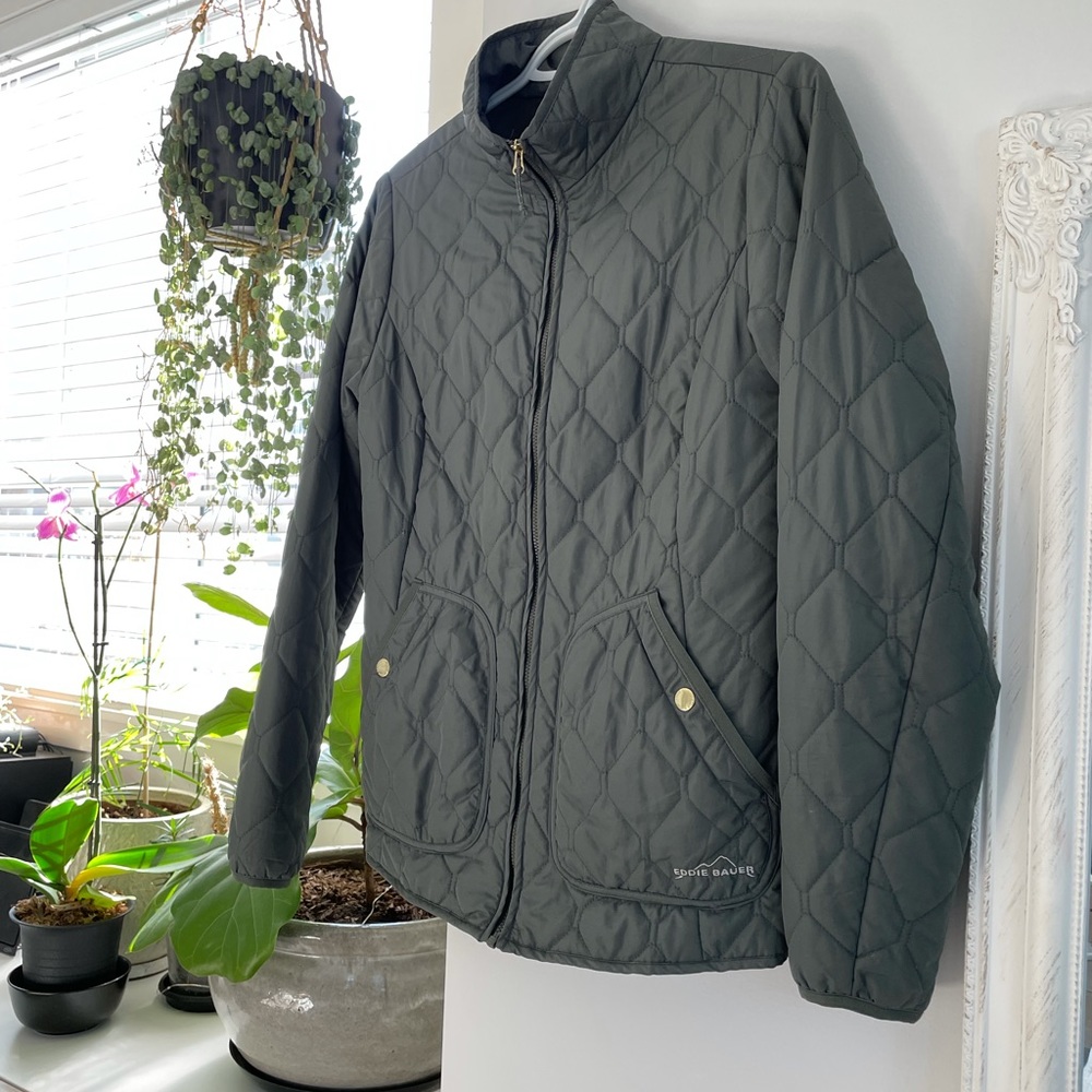 Eddie Bauer Quilted Jacket in Olive Green